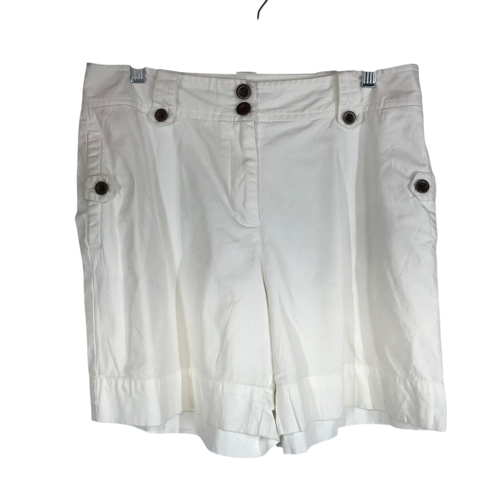 TALBOTS‎ - WOMEN'S 8 - WHITE COTTON BLEND CHINO SHORTS